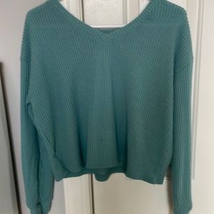 Blue/turquoise waffle textured sweater from Aeropostale